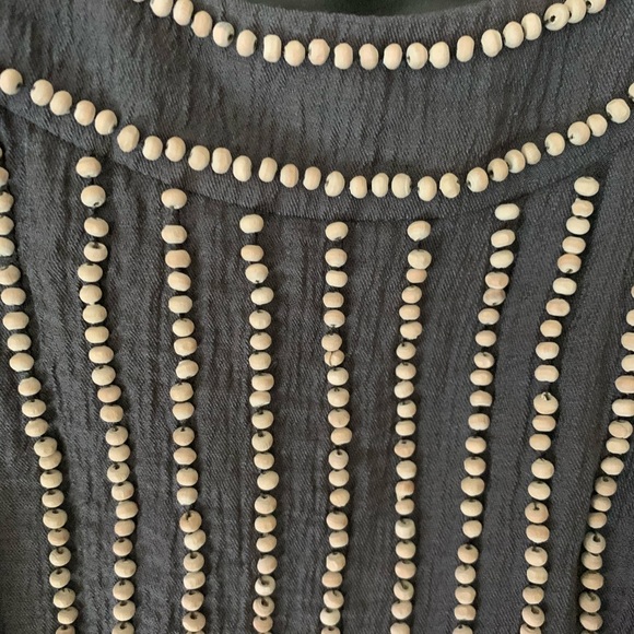 BCBG wooden bead pattern dress in olive green - Picture 5 of 11